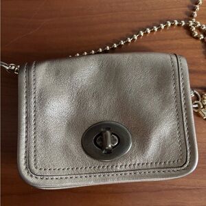 NWOT Coach Legacy Leather Mini Bag Purse with Gold Chain